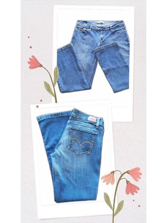 Levi's Denim - Levi's 524 Superlow Jeans Embroidered Pockets Blue Wash Size 11 Y2K Denim